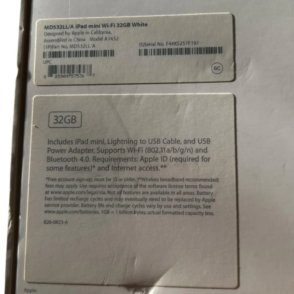 APPLE | The iPad Mini (WiFi Only) - MD532LL/A - 32GB - Silver - Original Box